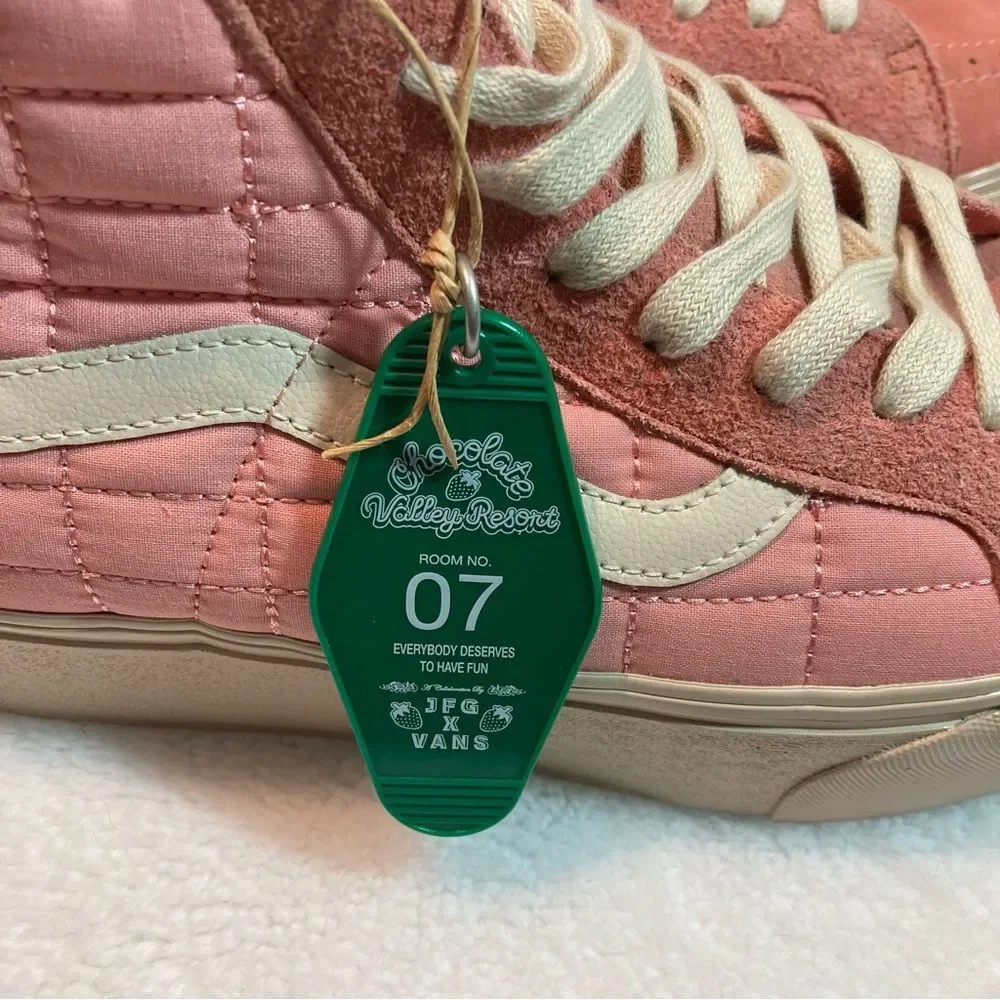 JFG x Vans Sk8 Hi-Reissue Platform LX Coral Almond NWT NWOB Pink Cream Sz 12